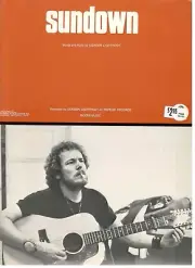 GORDON LIGHTFOOT "SUNDOWN" SHEET MUSIC-PIANO/VOCAL/GUITAR/CHORDS-1974-RARE-NEW!!