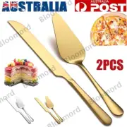 Stainless Steel Cake Knife Server Set Kitchen Daily Party Weddings Cake Cutter