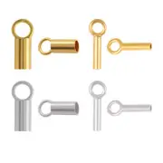 Sterling Silver Tube Bead Leather Cord End Caps * Different Sizes & Platings