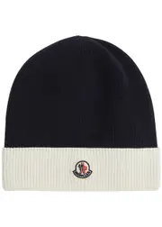 Moncler Kids Panelled Cotton Beanie - Black 12 months