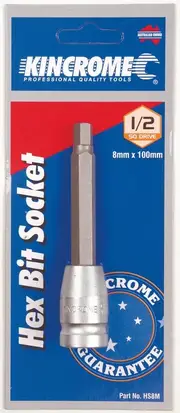 Kincrome HS8M - Hex Bit Socket 8mm 1/2" Drive