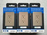 3 NEW Eaton WFTRCR15-GY-SP-L Wi-Fi Smart Receptacle Works w/Amazon Alexa 15A