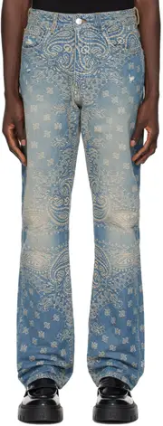 Jacquard logo pattern jeans 31 Gray