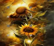 SUNFLOWER WATERCOLOR FLORAL COMPUTER MOUSE PAD 9 x 7