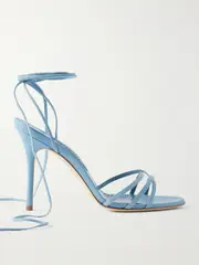 [Manolo Blahnik] Manolo Blahnik - Leva 105 Leather Sandals - Sky blue - IT40 IT 40 Blue