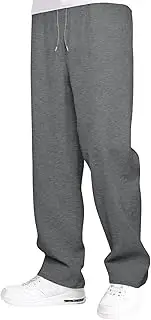[Generic] Men's Baggy Sweatpants Straight Leg Open Bottom Casual Pants Elastic Waist Lightweight Athletic Jogger Sweat Pants
