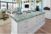 Stunning Amazonite Kitchen Island Shelf Luxury Granite Bathroom Vanity Top Decor