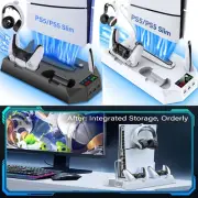 For Playstation 5 PS5 Dual Controller Charging Dock Station Stand Cooling Fan