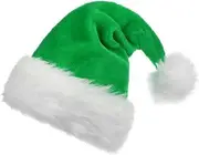 SZTXJ Unisex Adult Green Santa Hat, Christmas Hat for Adults, Women, Men, Extra Thick Xmas Holiday Hat with Cozy Lining