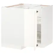METOD corner base cabinet with carousel, white/Vallstena white, 88x88x80 cm