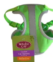 Whisker City Green & Silver cat harness