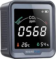 INKBIRDPLUS Indoor Air Quality Monitor, Temperature and Relative Humidity, Carbon Dioxide Detector, Indoor CO2 Meter with Alarm Function CO2 Detector for Grow Tents Wine Cellars Homes Cars