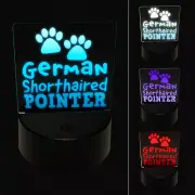 German Shorthaired Pointer Dog Paw Prints Fun Text LED Night Light Sign Lamp