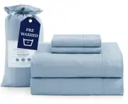 Twin Sheets Set, 3-Piece Set Includes Flat Sheet, Fitted Sheet and 1 Pillowca...