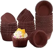 mini cupcake liners,About 1,000 pieces, muffin for baking cups paper pan papers small cup cake strawberry wrappers chocolate cheesecake cupcakes liner (brown S)