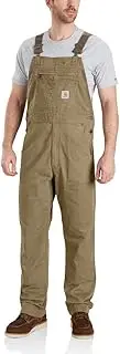 [CARHARTT] Men's Rugged Flex Relaxed Fit Canvas Bib Overall, Dark Khaki, 34W x 32L