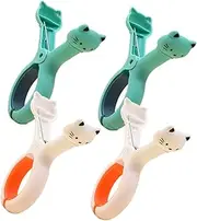 HIAKDOFT 4Pcs Windproof Plastic Clothespins for Laundry Durable Clips for Drying Clothes Blankets and Socks Lightweight and Portable Clothes Pegs Designs