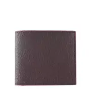 Barbour Grain Leather Billfold Wallet Dark Brown