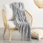 Renee Taylor Newland Chenille Silverline Throw