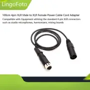 1M 4pin XLR Male to XLR Female Power Cable Adapter for Photography DSLR Camera