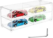 Beautyflier Acrylic Display Case for Lego Racing Sports Car Toy - 2-Layer Box for Speed Champions and Model Car, Countertop Dustproof Showcase for Collectibles (Case Only)