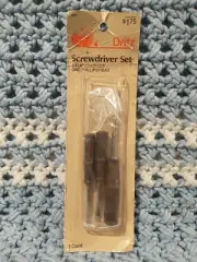 1987 Dritz 3 piece small screwdriver set 2 flat 1 Phillips for small appliances
