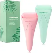 2 Pack Ice Roller for Face and Body Massage, Facial Roller Skin Care Tool for Reduce Wrinkles and Puffiness, Migraine Pain Relief and Skin Tighten, Cold Therapy for Cooling and Calming.(Pink+Green)