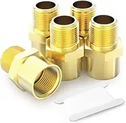 TAISHER 10PCS Brass Pipe Fitting, Adapter, 1/4" NPT Male x 1/4" G Thread (BSP) Female