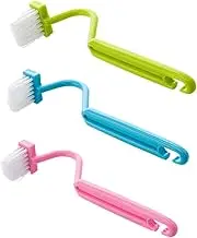3 Pcs Plastic Curved Small Toilet Brushes Bathroom Plastic Cleaning Brushes Suitable for Cleaning Toilet Edges, Inner Rim and Corner Crevices.