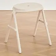 Plastic Stool for Adults, Stackable Stool, Modern Backless Kitchen Stool, Portable Dining Room Stool, Stack Tall Stools for Any Room(Milky White,1Pack)