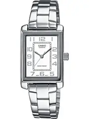 Casio Collection LTP-1234PD-7BEG White Dial Silver Stainless Steel Womens Watch