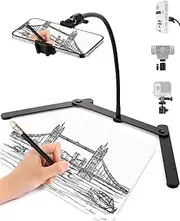 Ajustable Phone Tripod, Cellphone Holder, Overhead Phone Mount, Table Top Teaching Online Stand for Live Streaming and Online Video and Food Crafting Demo Drawing Sketching Recording Cook Recording