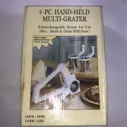 Hand Held Rotary Multi-Grater Shredder Slicer Grater 4 Pcs New