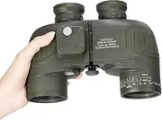 High Power Binoculars for Bird Watching, with Compass and Rangefinder, 10x50 Large Object Lens Large View BAK4, with Binocular Ha
