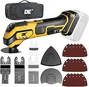 Cordless Oscillating Tool for Dewalt 20V Battery, 6 Variable Speed&3° Oscillation Angle Multi-Tool, 23PCS Tool Kit with Quick-Lock accessory change for Scraping, Sanding, Cutting Wood(No Battery)