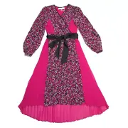 NWT Diane von Furstenberg DVF Ariadne in Sea Ground Red Hot Pink Wrap Dress 6