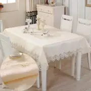 Jacquard Table Cloth Solid Color Spillproof Wrinkle Resistant Soft Tablecloth