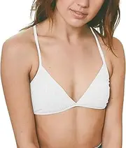 [Generic] Women Bra Sexy Women's Cotton Triangle Bra Rib Back Spaghetti Strap Bra V Neck Unpadded Bra Pack of Bras for Women Push up