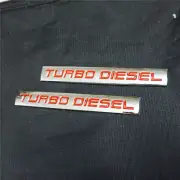 2x Chrome TURBO DIESEL Red Metal Sticker Badge Emblem Decal Luxury Racing Motors (for: Renault)