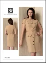 Vogue Sewing Pattern V1500 1500 Shirt Dress Button Down Belt Size 6-14