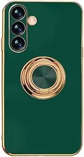 Phone Case for Samsung Galaxy A04s Case Samsung A13 Silicone 360°Rotatable Stand Ring Shockproof TPU Bumper Case Full Protective Slim Fit Back Case for Samsung A04s, Dark Green
