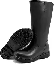 [RIUETAR] Rain Boots for Men, Comfort Waterproof Rubber Boots Mens Durable Anti-Slip Mud Garden Boots for Hunting Gardening Farming Fishing, Wide Calf Raining Shoes Outdoor Work Boots
