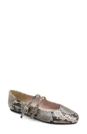 Kenneth Cole Mackenzie Mary Jane Flat in Taupe Snake at Nordstrom, Size 5.5