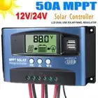 MPPT 50A Solar Charge Controller 12V 24V Battery Panel Regulator Dual 2 USB LCD