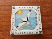 Souvenir Ceramic Tile Trivet Bermuda Flying Ocean Bird 6" x 6" NEW!