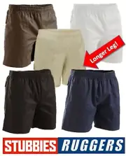 MENS -GENUINE STUBBIES RUGGERS LONGER LEG ELASTIC WAIST DRILL WORK SHORTS-SE2140