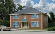 Walthers Cornerstone 1/87 HO Scale FOUR-UNIT BRICK APARTMENT BUILDING Model Kit