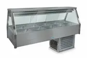 Roband Straight Glass Refrigerated Display Bar 10 pans - Piped and Foamed only (no motor) - Cold Bain Maries (RB-EFX25RD) - EFX25RD-RB
