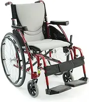 Karman K-115 25 lbs Ultra Light Ergonomic Wheelchair with Removable Footrest Red Color