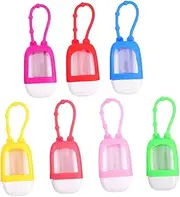 Small Bottles 7Pcs Bottle Cover key chains for kids keychain for kids Refillable Travel Hanging Case lotion dispenser keychain mini lotion Silica gel filling cosmetic bottle child